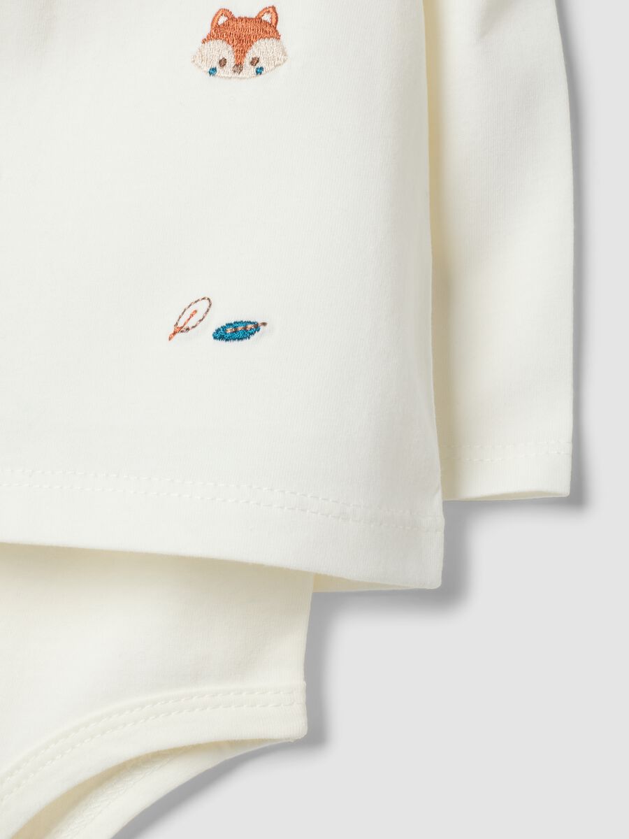 White organic cotton baby bodysuit with collar_3