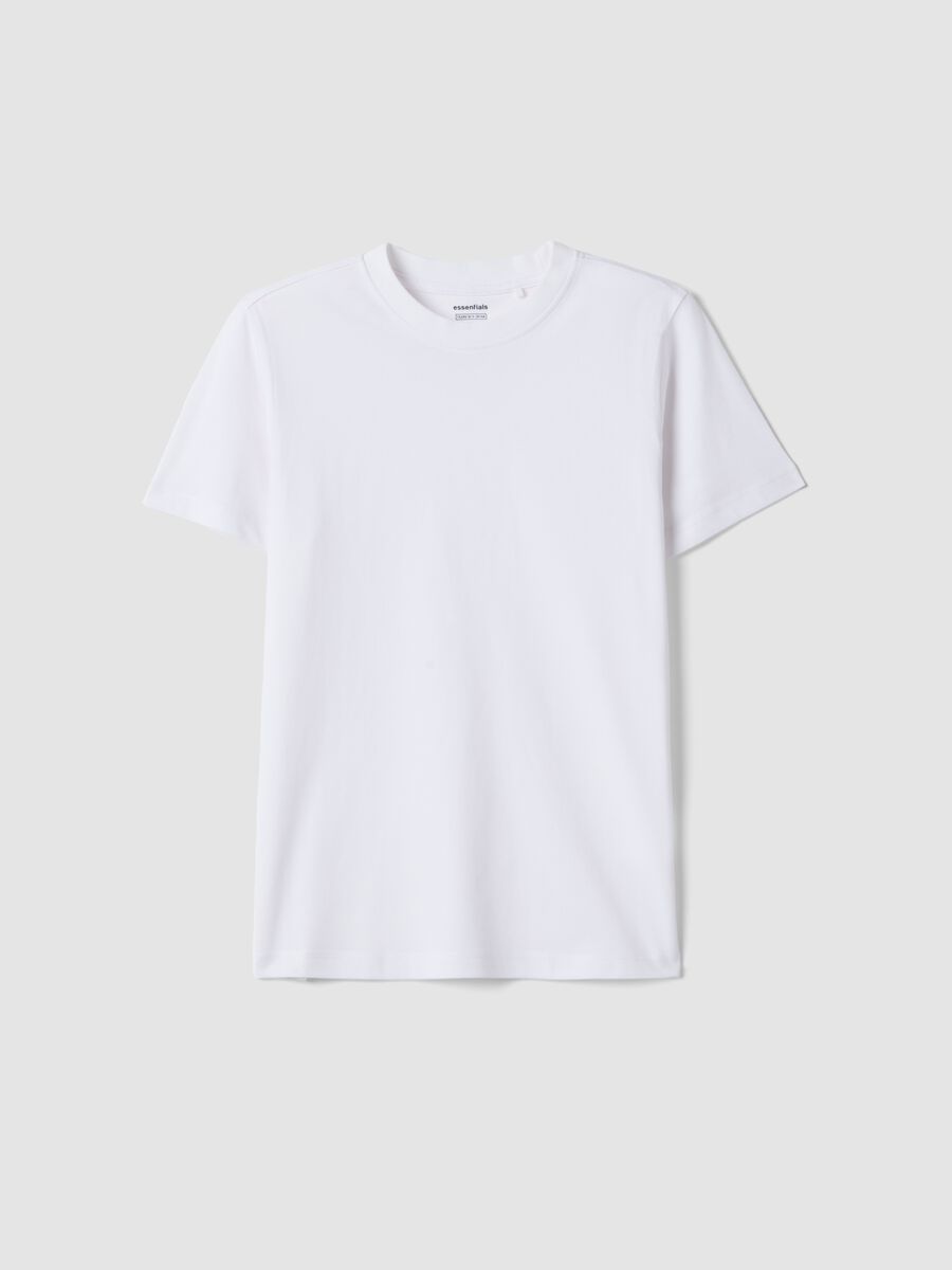 Boys' white pure cotton regular-fit T-shirt_0