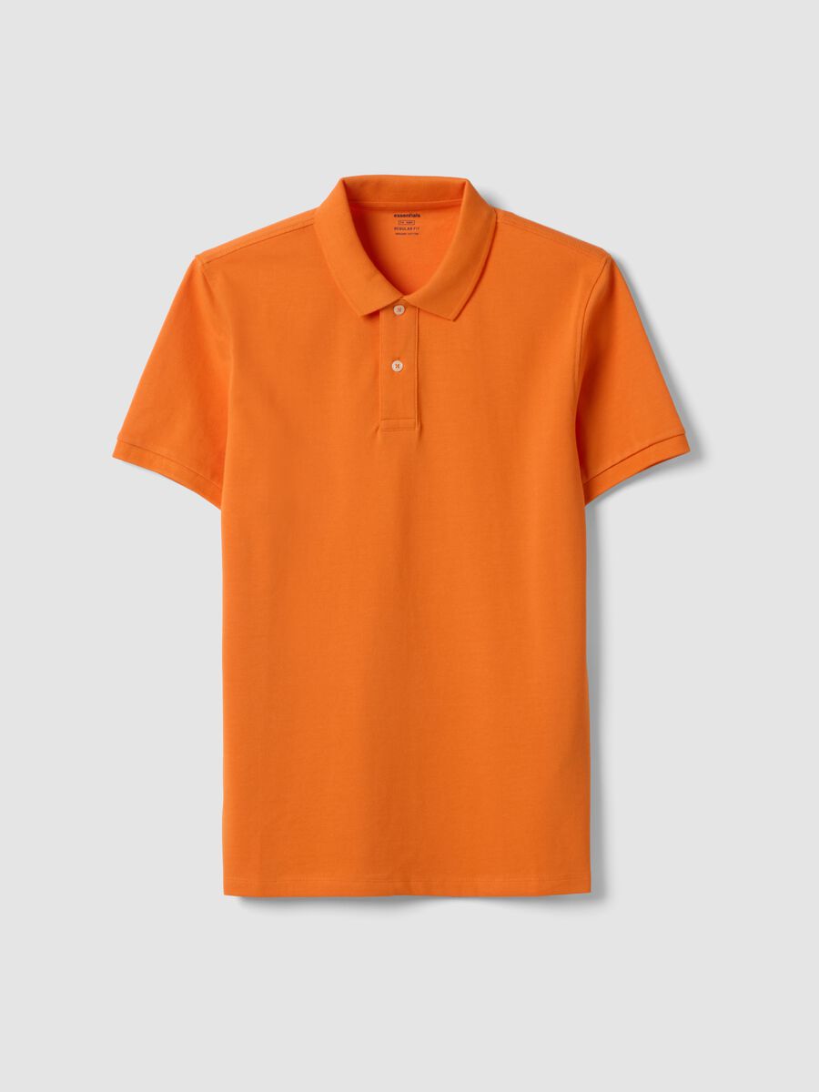 Orange short sleeve pure cotton polo shirt regular fit_4