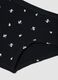Slip culotte neri in cotone organico elasticizzato con stampa floreale_2