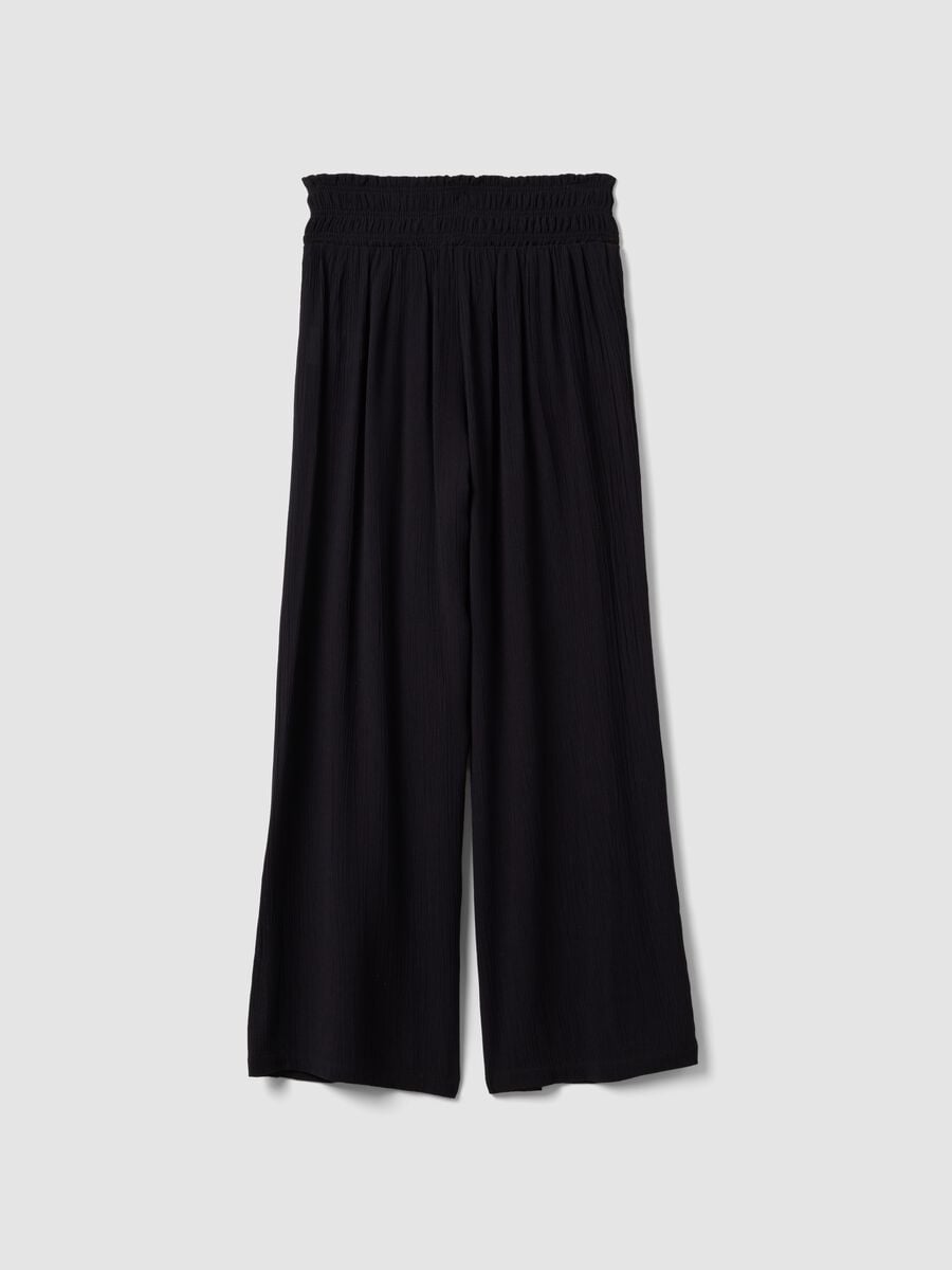 Pantalon palazzo noir en viscose pure_4