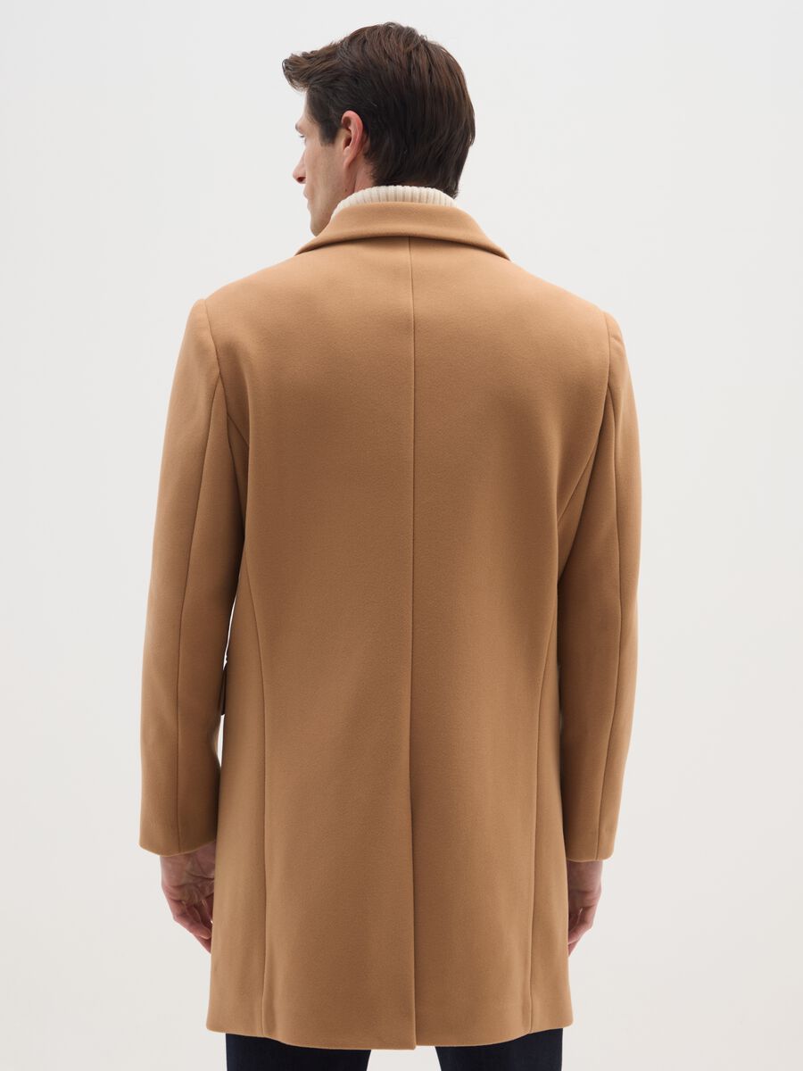 Elegant brown regular fit coat with buttons_2
