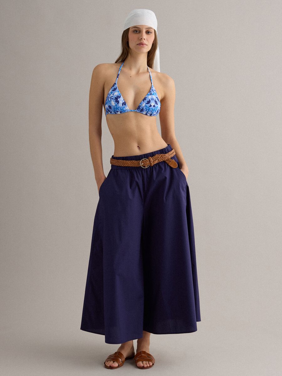 Light blue triangle bikini top in stretch fabric_1