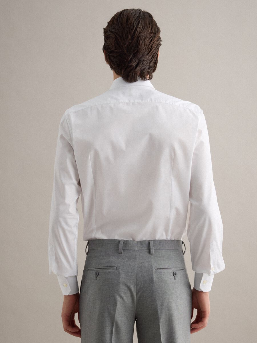 Slim fit white pure cotton shirt_3