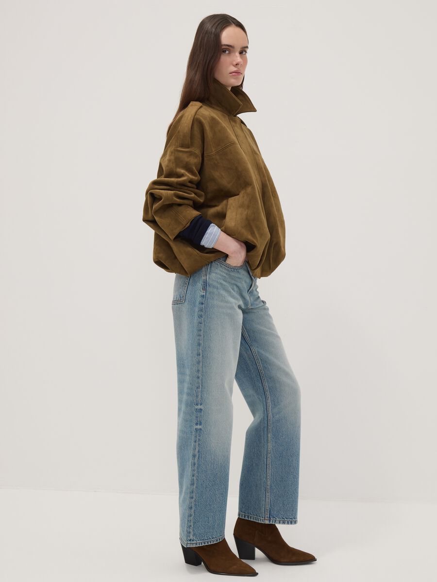 Gr&uuml;ne Jacke aus Stretchstoff mit Rei&szlig;verschluss, Regular Fit_1