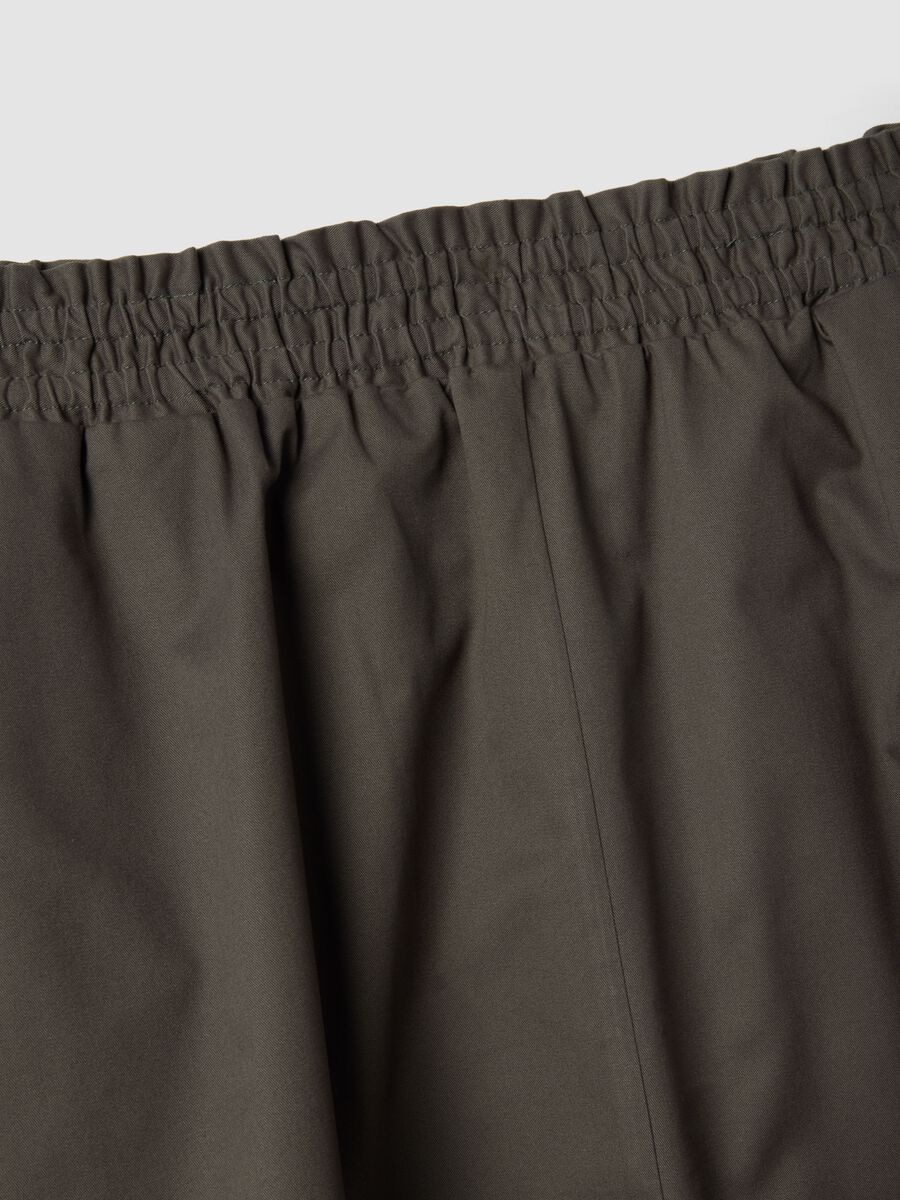 Grey long pure cotton skirt with elastic waistband_5