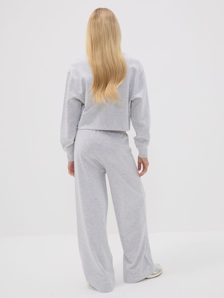 Grey cotton and viscose blend culotte-fit joggers for girls_1