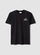 Schwarzes T-Shirt aus reiner Baumwolle mit Print, Regular Fit_4