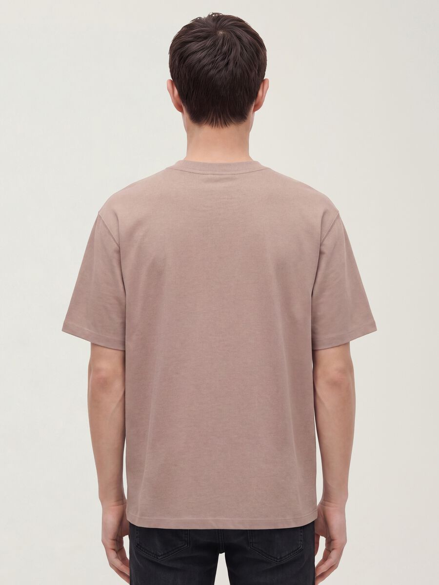 Pink pure cotton crew-neck T-shirt, relaxed fit_2