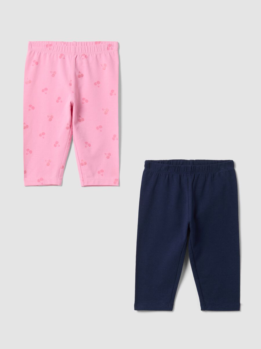 2er-Pack mehrfarbige Leggings aus Stretch-Baumwolle f&uuml;r Baby-M&auml;dchen_0