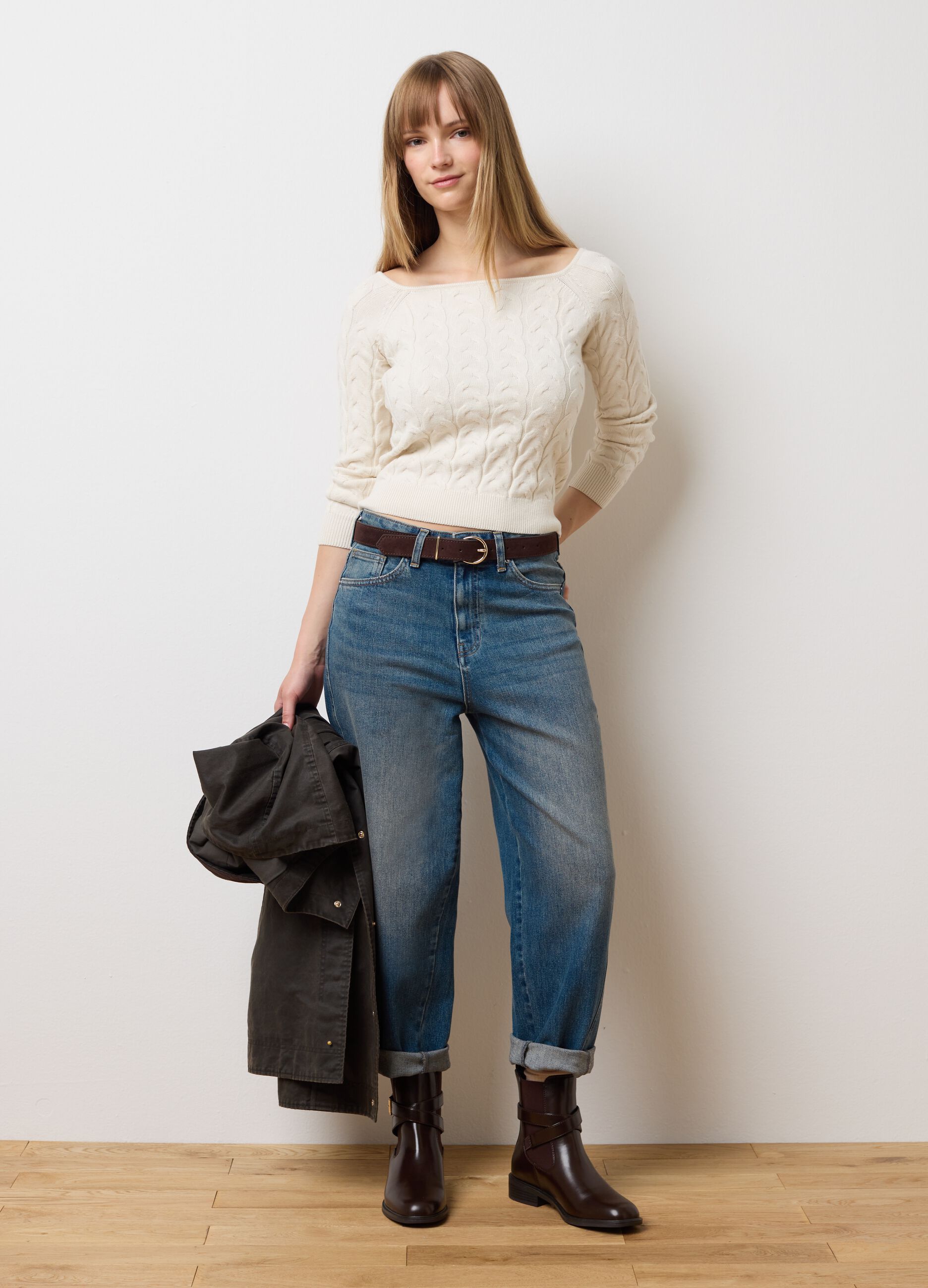 Stretch Denim Balloon Jeans