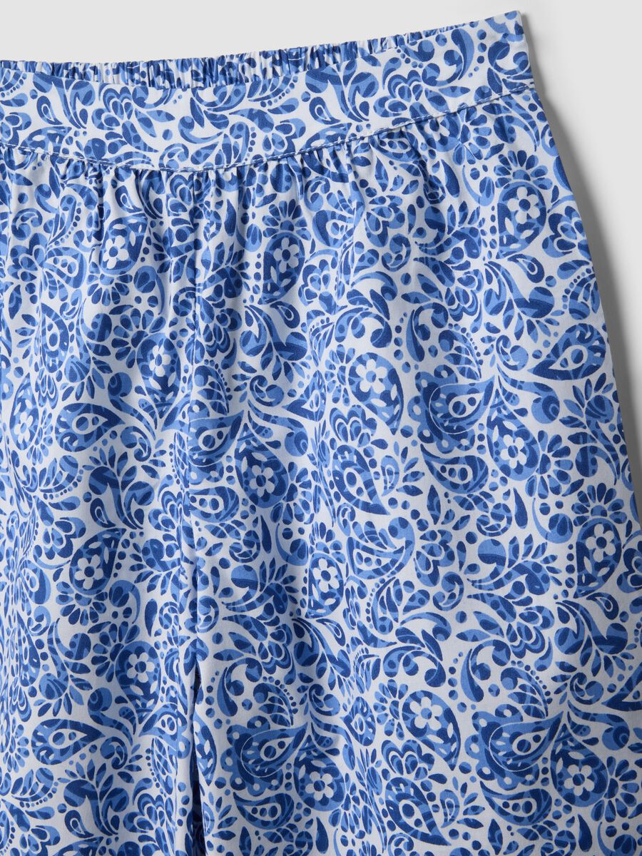 Conjunto azul em algod&atilde;o puro com top e cal&ccedil;as_3