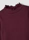 Violettes T-Shirt aus elastischer Bio-Baumwolle mit Stehkragen_2