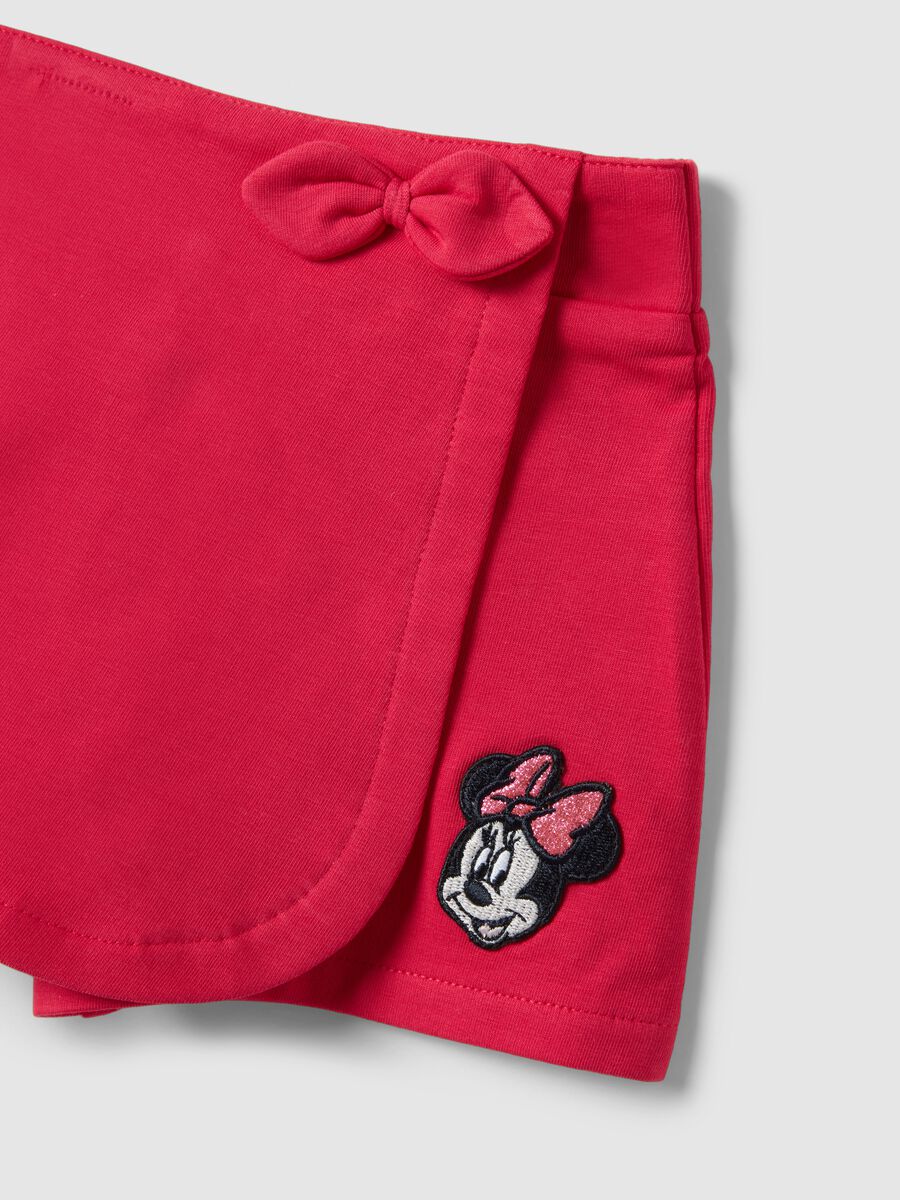 Red stretchy cotton girls shorts regular fit with Minnie_2