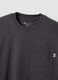Grey pure cotton T-shirt with chest pocket, regular fit_1