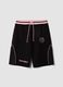 Black cotton-blend sports shorts, regular fit_0