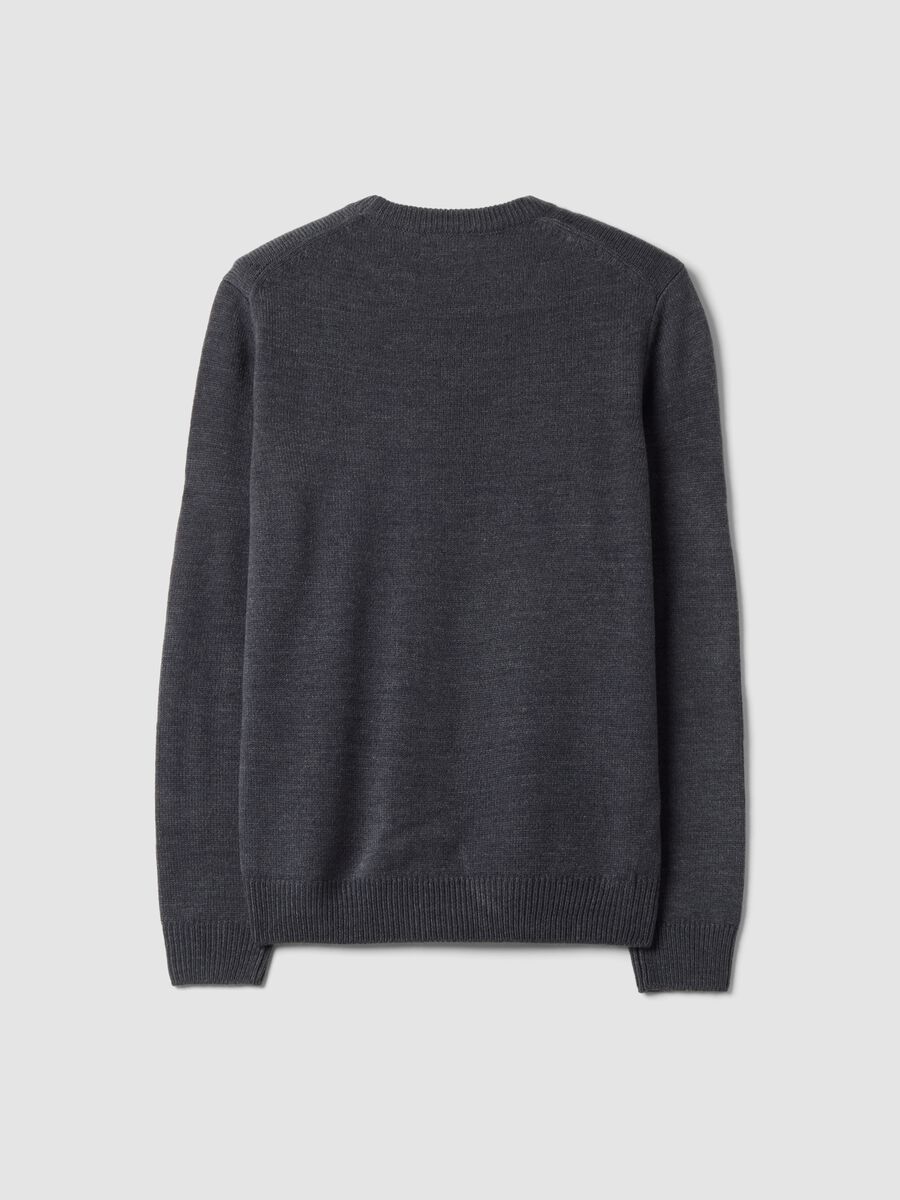 Grey crew-neck knit jersey jumper, regular fit_2