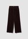 Cal&ccedil;as The Iconic Pants castanhas em algod&atilde;o el&aacute;stico canelado, corte straight_4