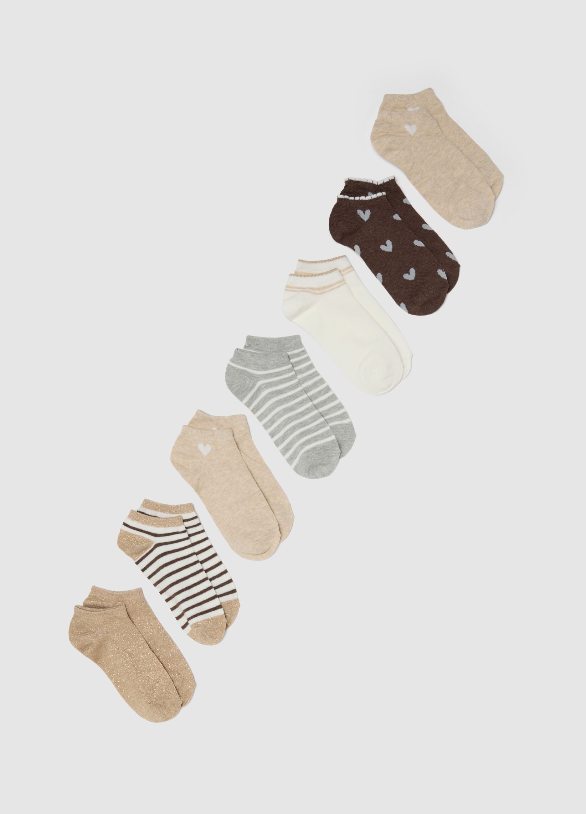 Multicolour cotton blend ankle socks multipack