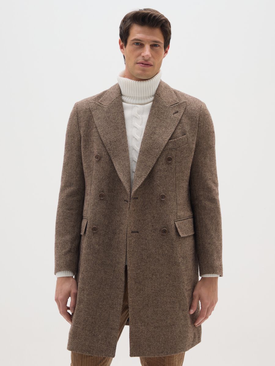 Brown Check Long Coat Regular Fit_1