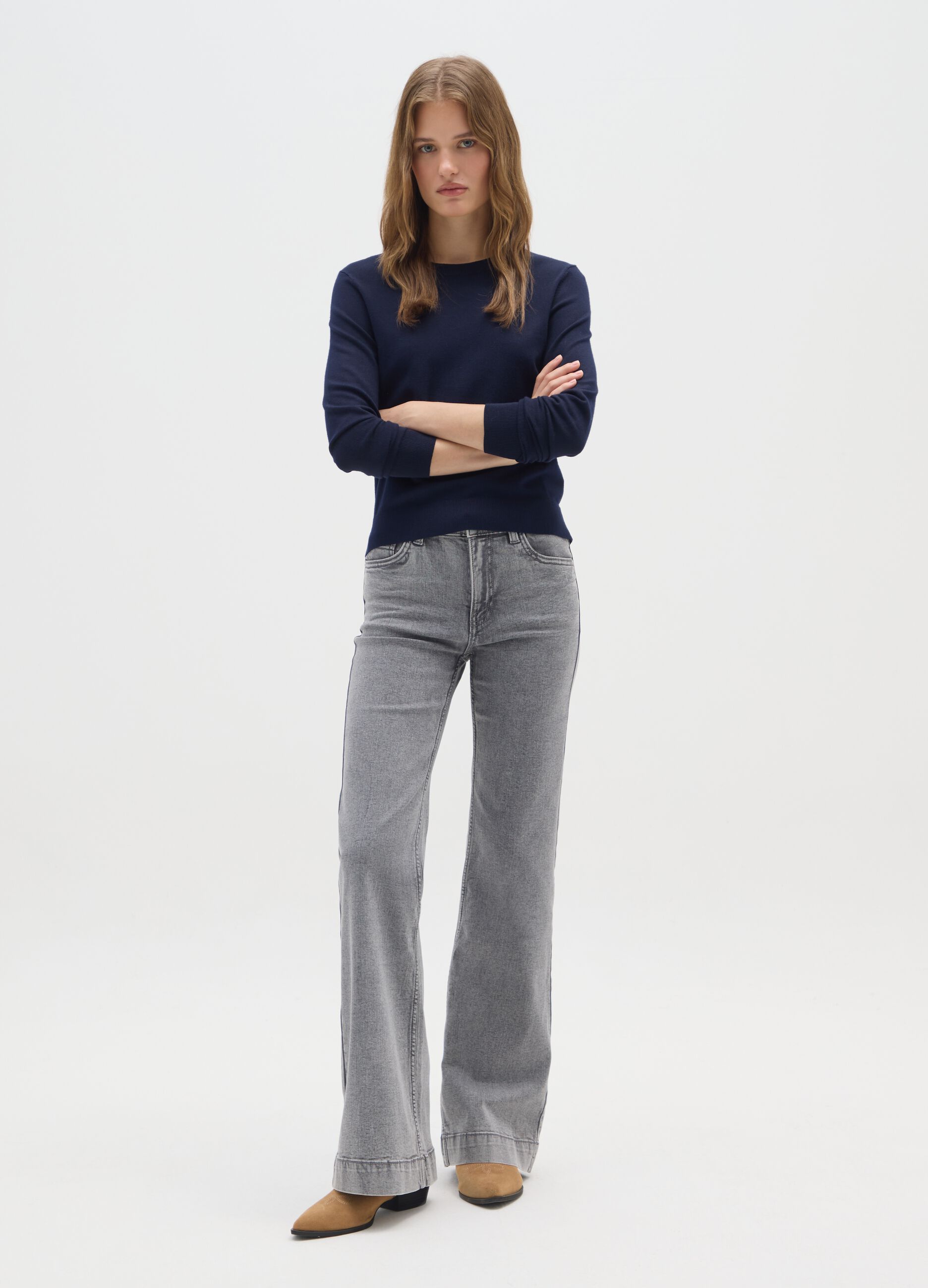 Blue crew neck sweater