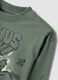 T-shirt verde de manga comprida em algod&atilde;o puro com estampado Looney Tunes para menino_2