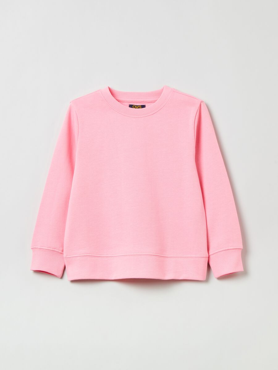 Solid colour cotton sweatshirt_0