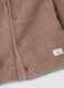 Braune Strickjacke mit Rundhalsausschnitt und Kapuze_2