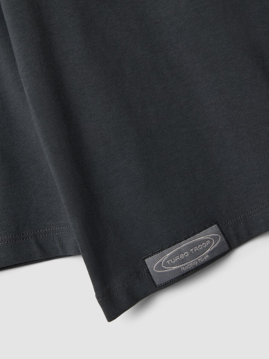 Black pure cotton crew-neck Mickey print T-shirt for boys_3