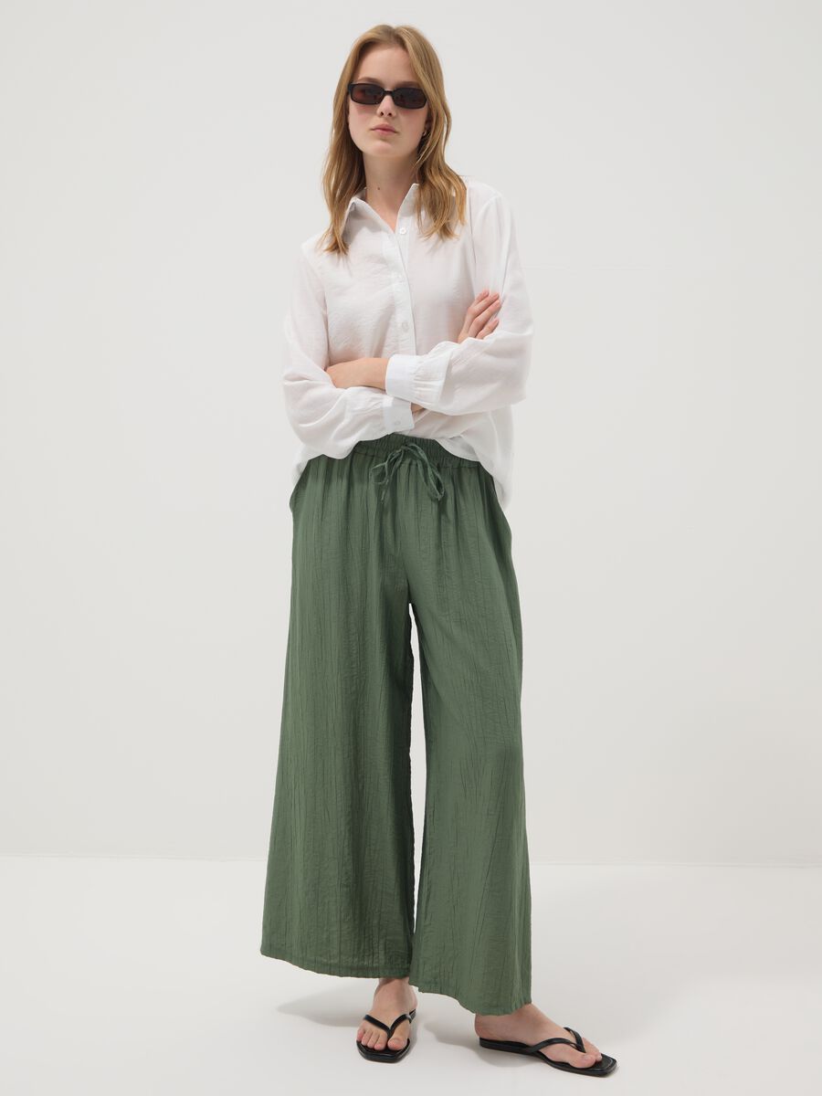 Gr&uuml;ne Palazzo-Hose aus Viskosemix_0