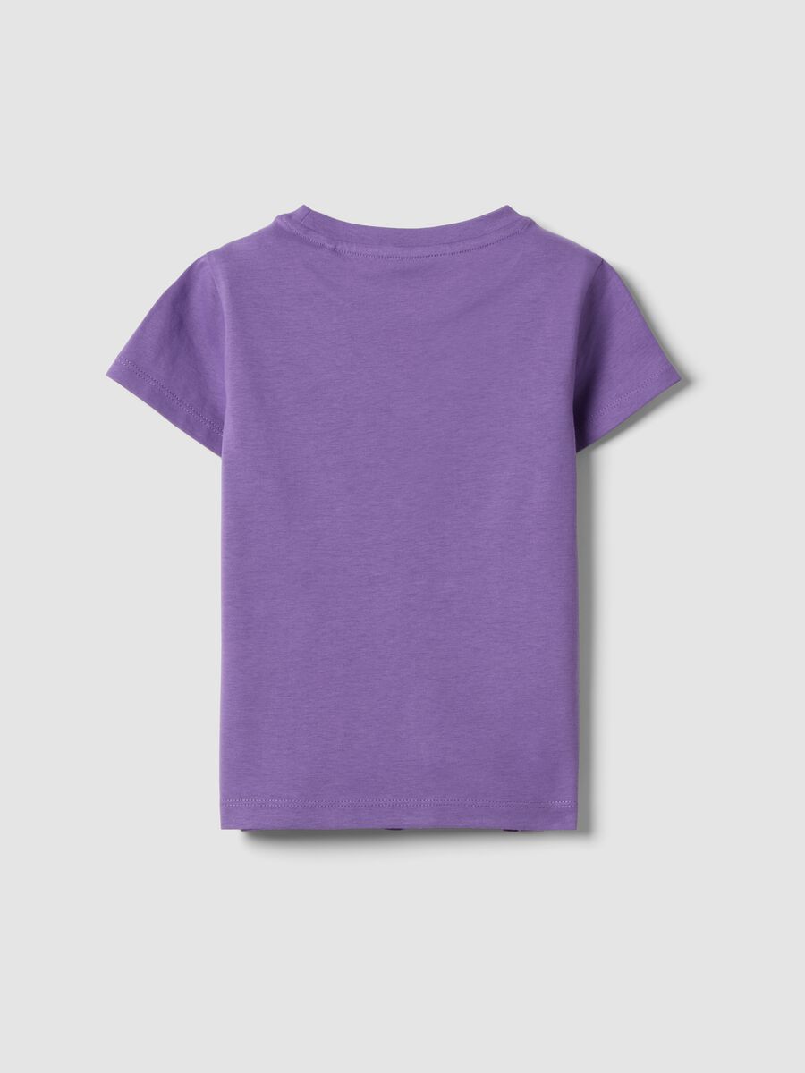 Girls' regular fit purple pure cotton t-shirt with print_1