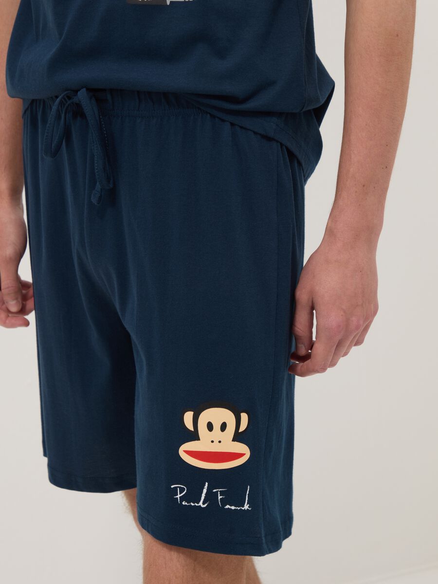 Blue short pure cotton pyjama set with Paul Frank print, regular fit_3
