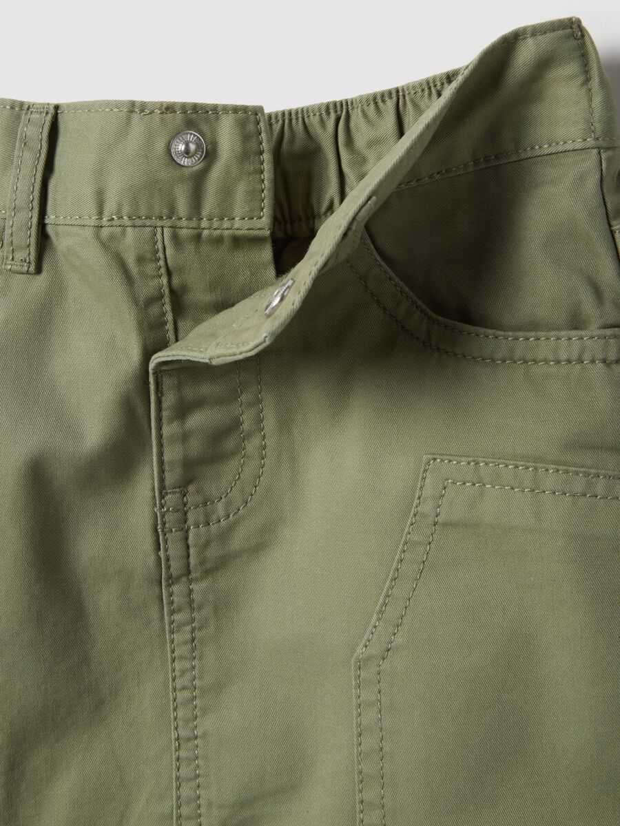 Girls' regular fit green cotton mini skirt with decorations_2