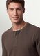 Brown honeycomb viscose-blend regular-fit T-shirt_0
