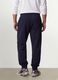 Blue cotton-blend joggers with cuffed hem and drawstring_3