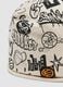 Beige stretch organic cotton printed hat for boys_2