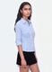 Camisa azul &agrave;s riscas em algod&atilde;o el&aacute;stico, corte slim_0