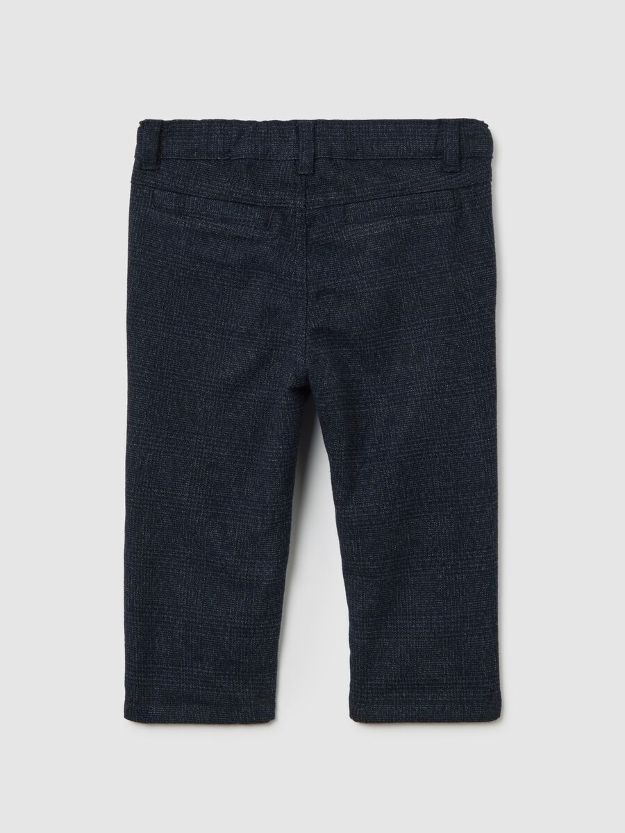 Boys' regular fit blue micro-check trousers_1