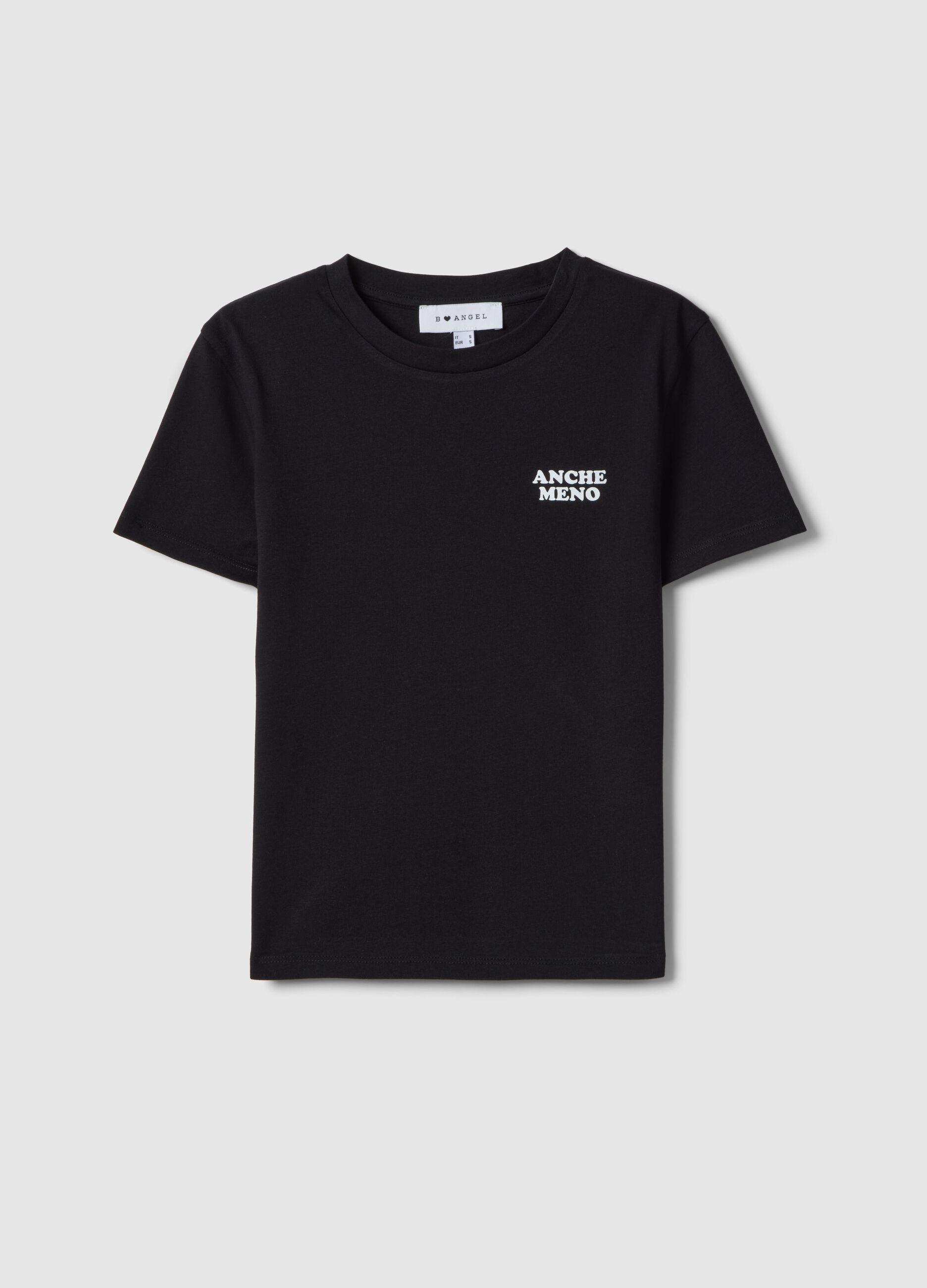 Schwarzes slim fit T-Shirt aus reiner Baumwolle mit Schriftzug