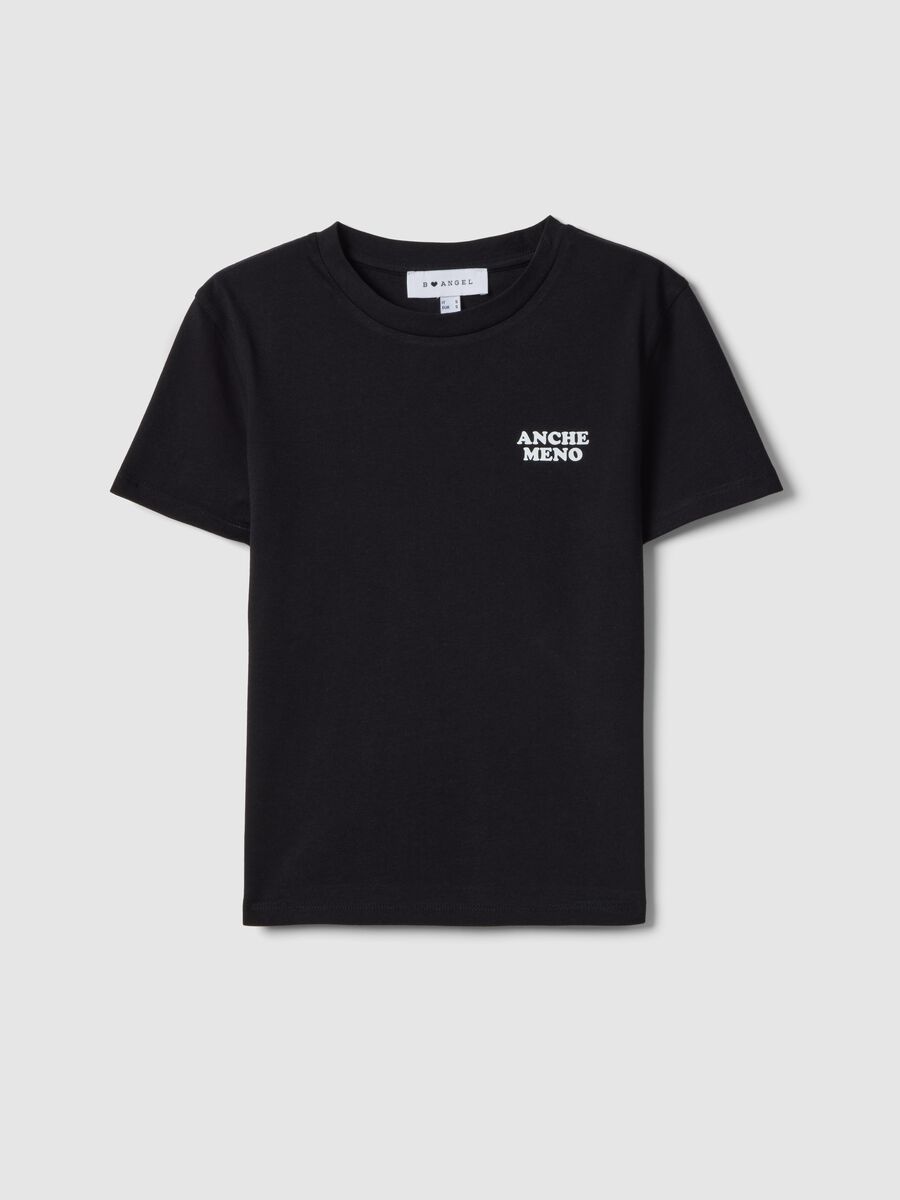 Schwarzes slim fit T-Shirt aus reiner Baumwolle mit Schriftzug_4