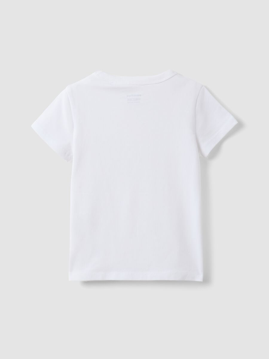 Girls&rsquo; white stretch cotton T-shirt, regular fit_1