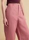 Rosa Wide-Leg-Hose aus Leinen-Viskose-Mix mit strukturiertem Bund_3