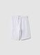 White pure cotton regular fit kids shorts_0