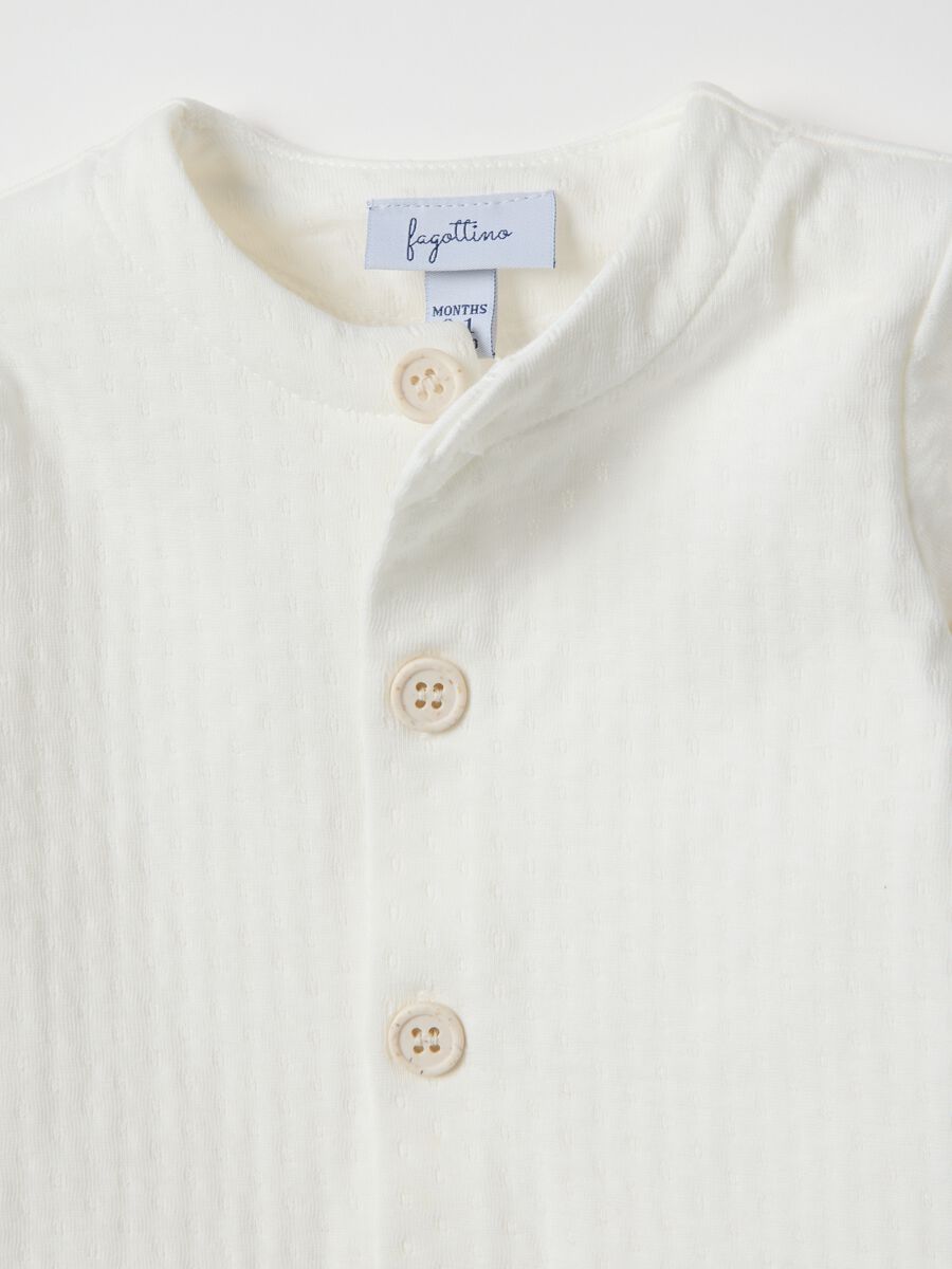 Baby white pure cotton sleepsuit with integrated feet_2