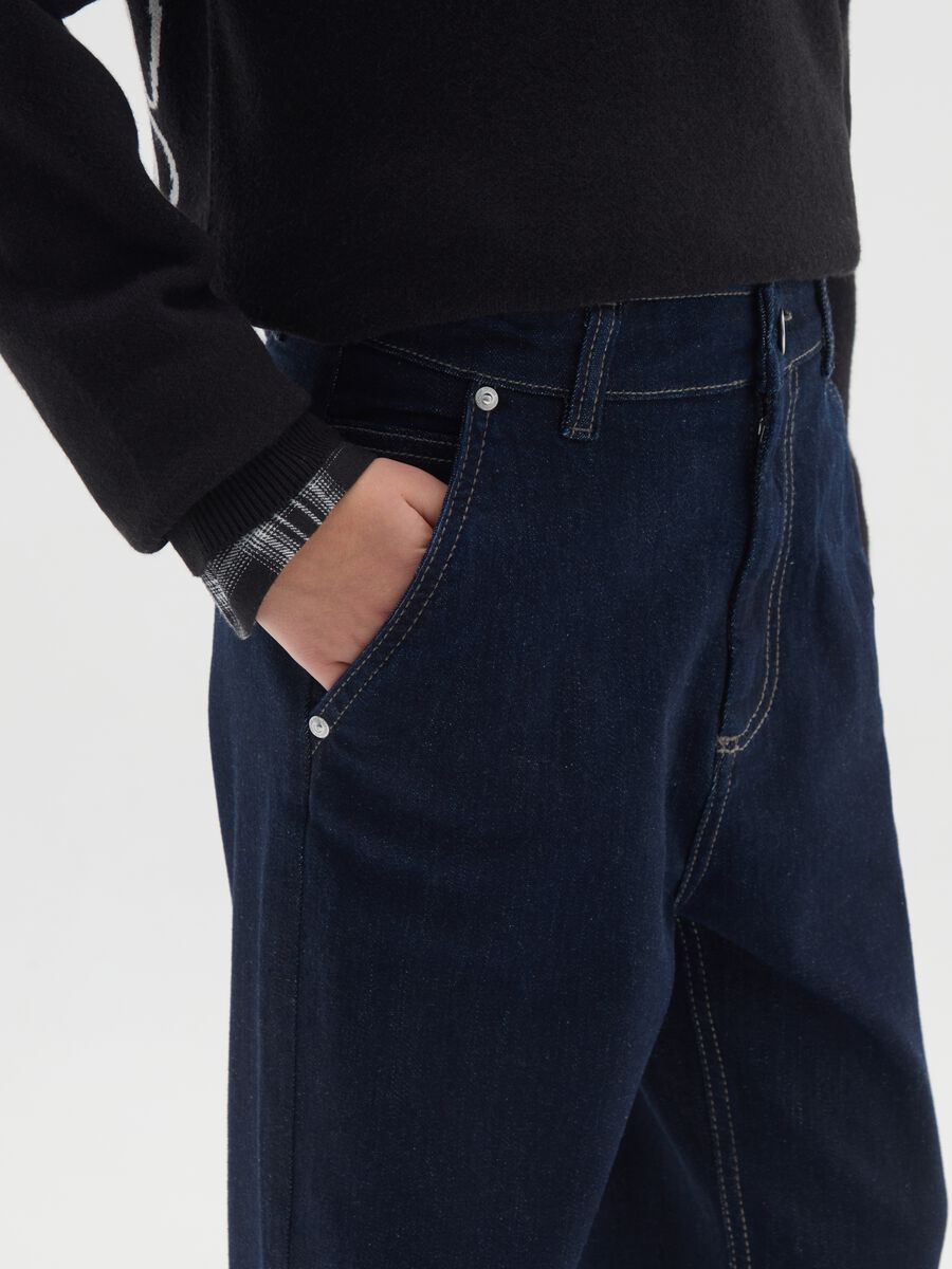 Boy's blue relax fit stretch denim jeans_2