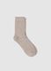 Long Beige Stretch Socks_0