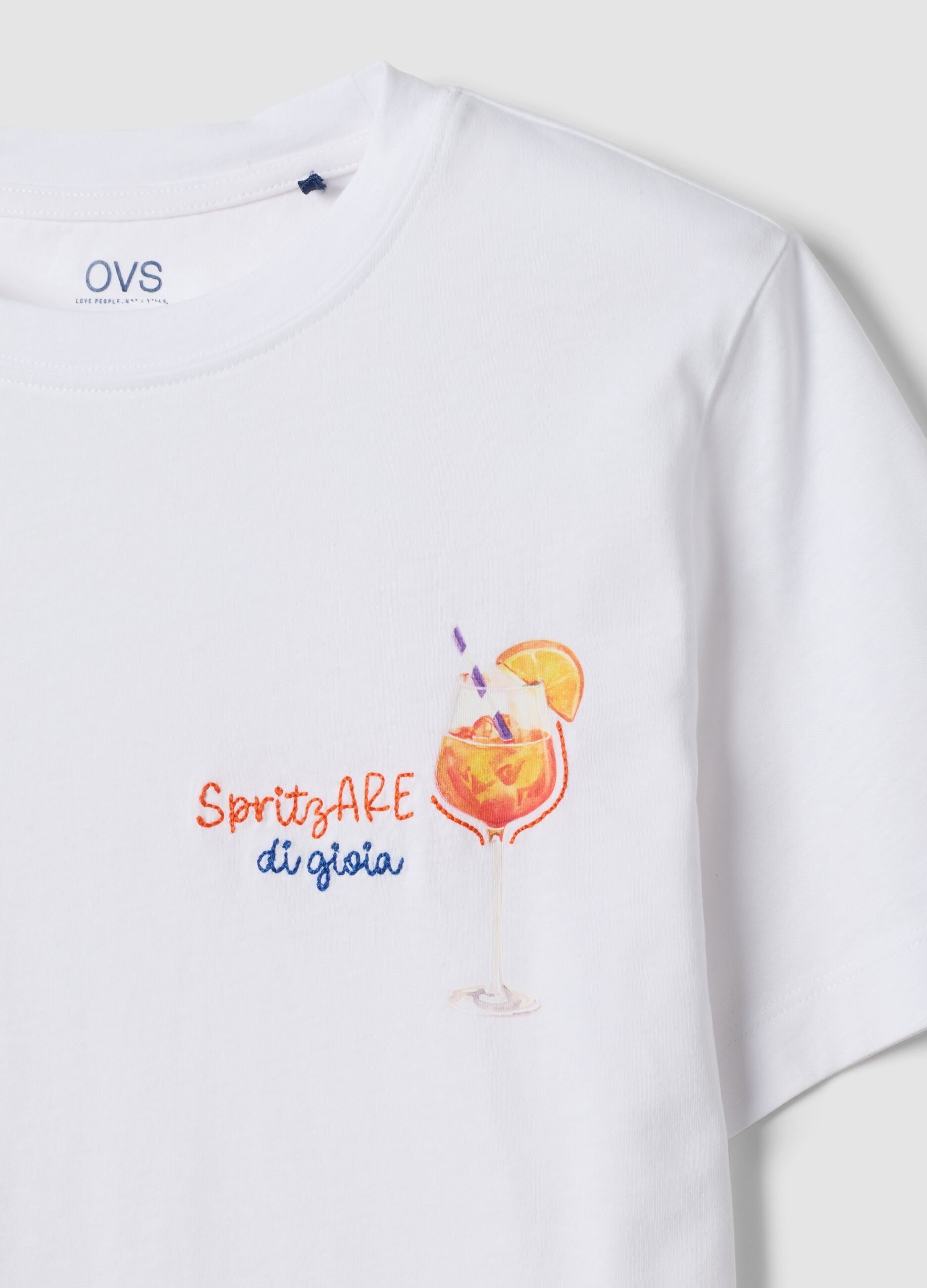 White pure cotton short-sleeve T-shirt