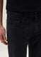 Schmal geschnittene schwarze Denim-Jeans_3