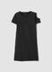Black stretch cotton dress with shoulder cut-out_0