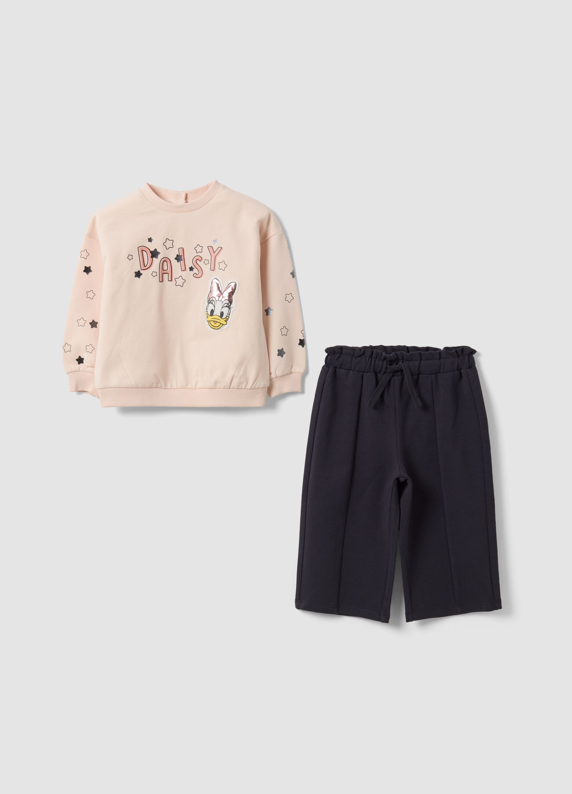 Multicoloured organic stretch cotton set with Daisy print